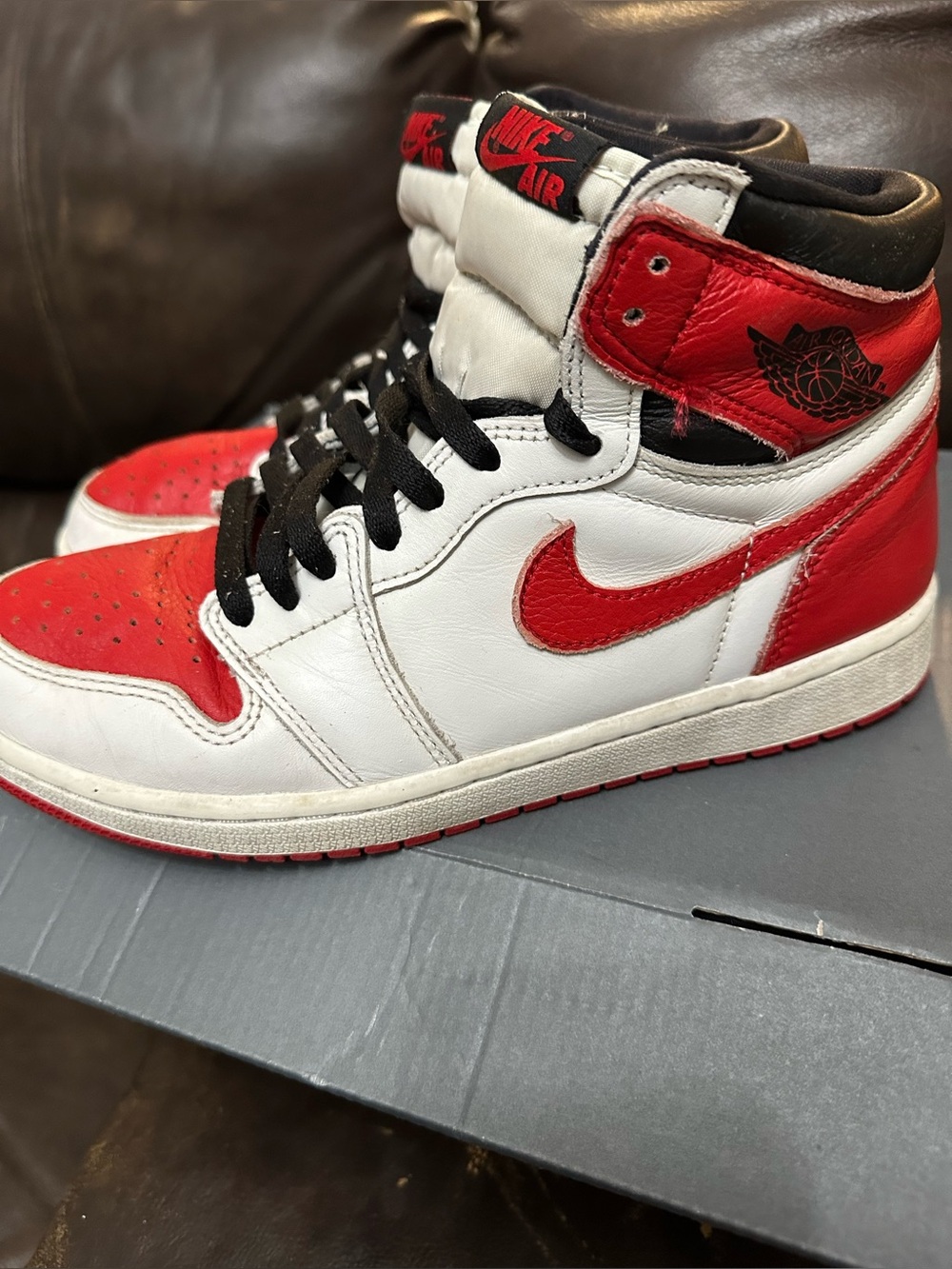 Nike Red White Black High-Top Basketball Sneakers